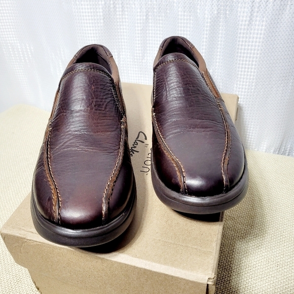 Clarks Bradley Brown Leather Slip-On Men's (10.5 Wide) - Picture 4 of 15